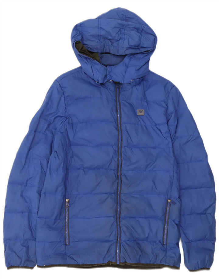 Armani Junior Chaqueta acolchada con capucha para niño 15-16 años Poliamida azul
