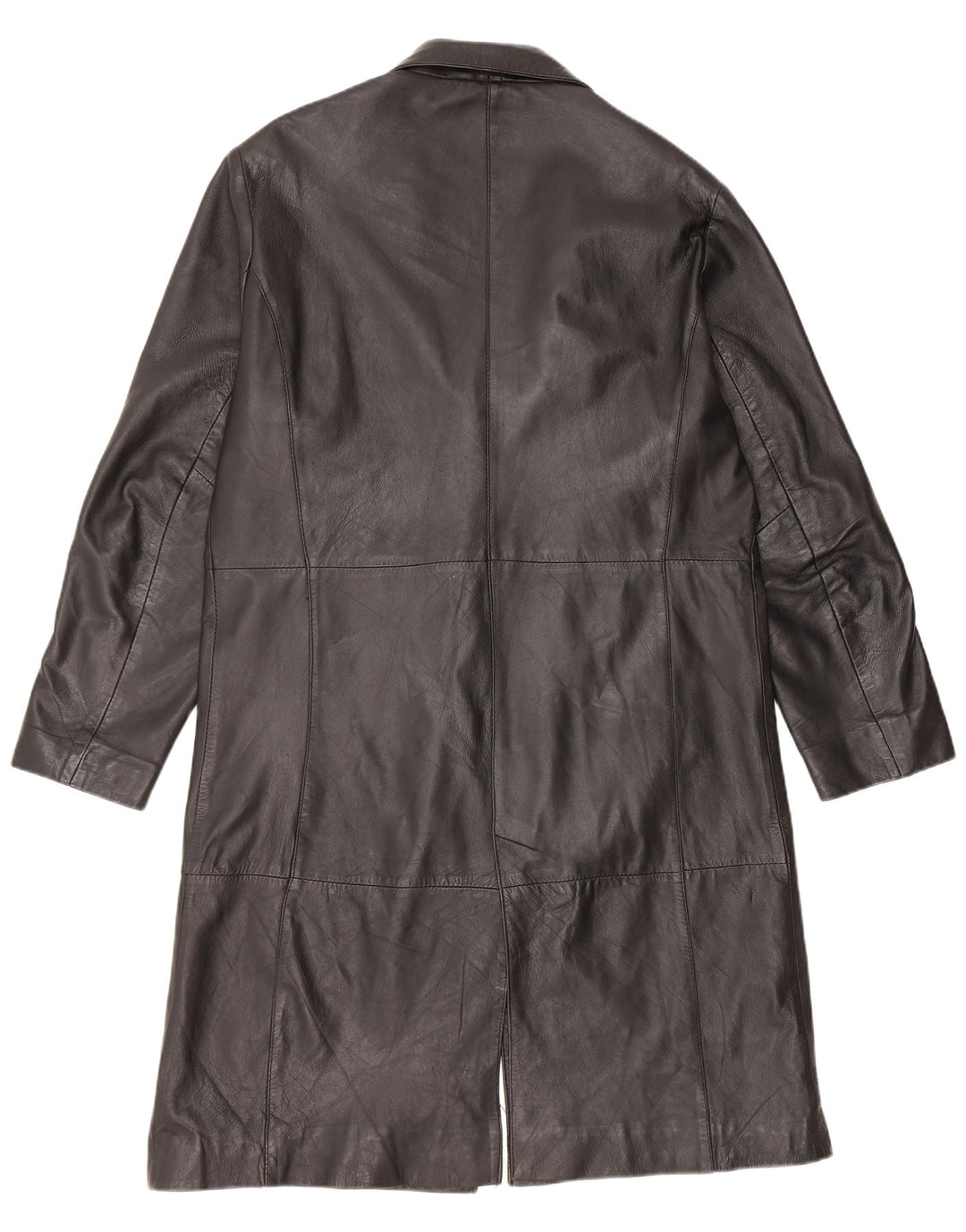 VINTAGE Abrigo de cuero para hombre Reino Unido 42 XL Cuero negro