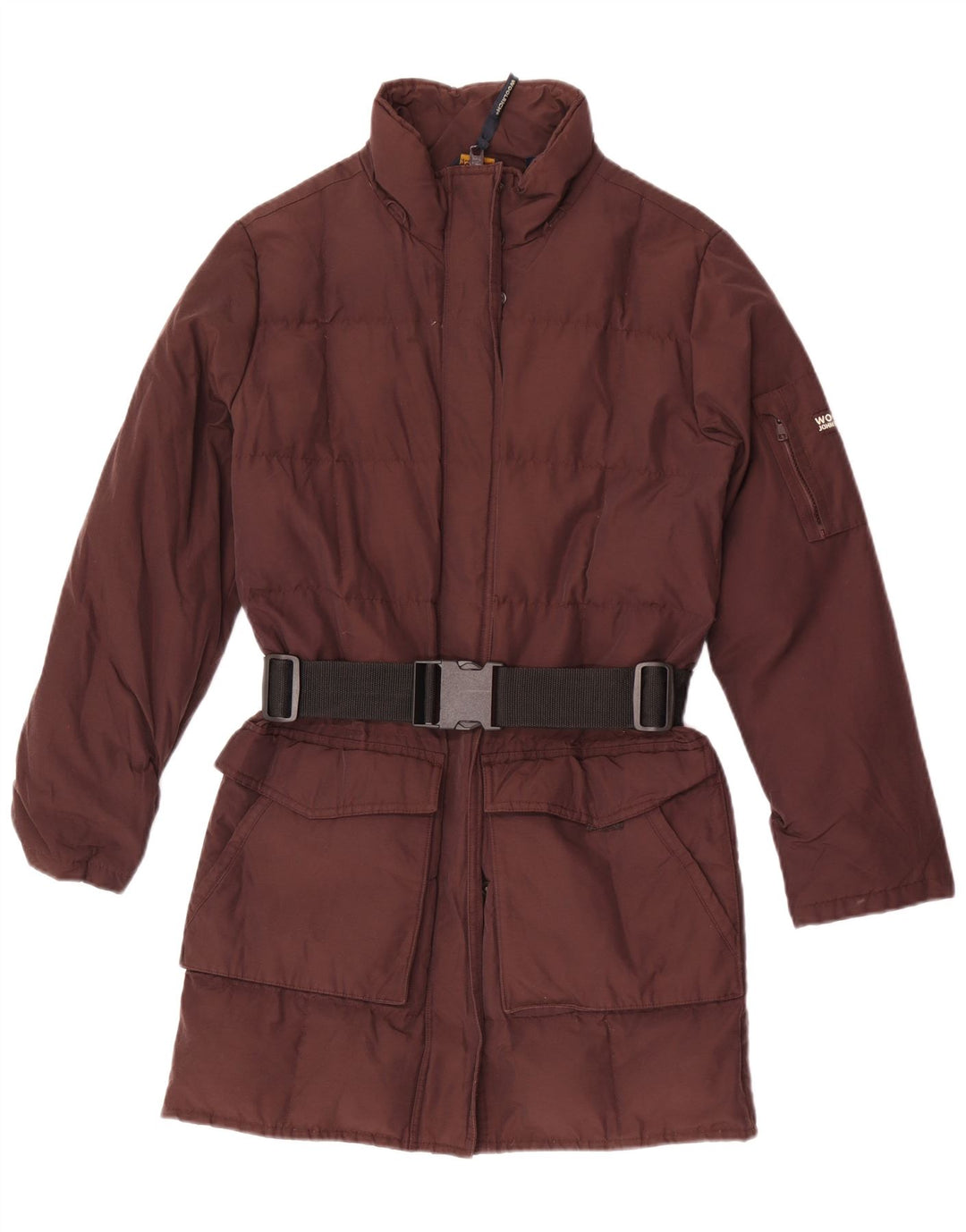 Woolrich Abrigo acolchado para mujer Reino Unido 10 Pequeño Algodón marrón