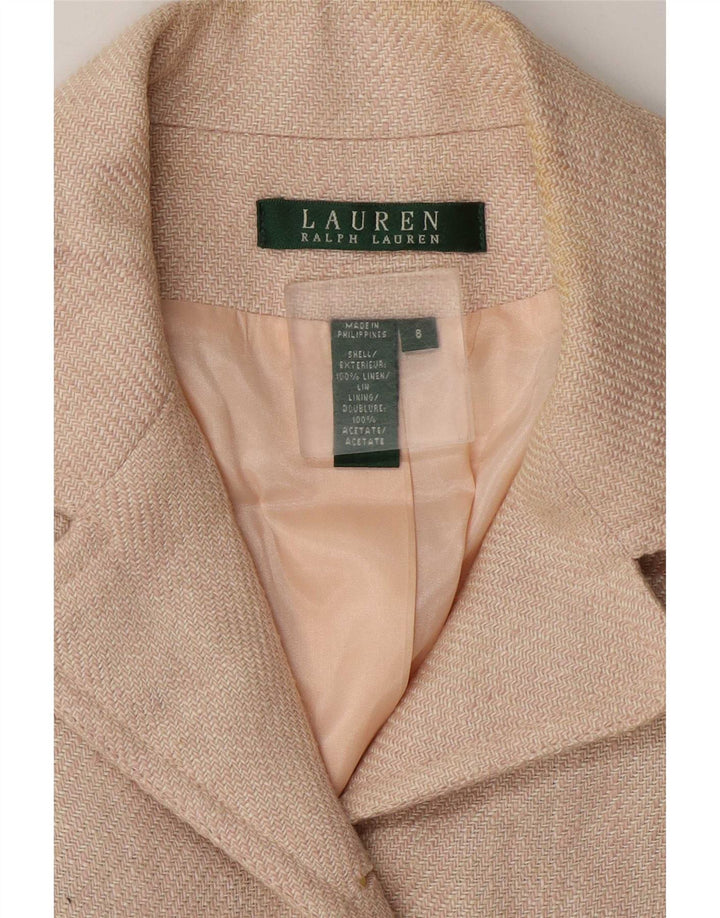 Ralph Lauren Chaqueta Blazer de 7 Botones para Mujer US 8 Mediana Beige Lino
