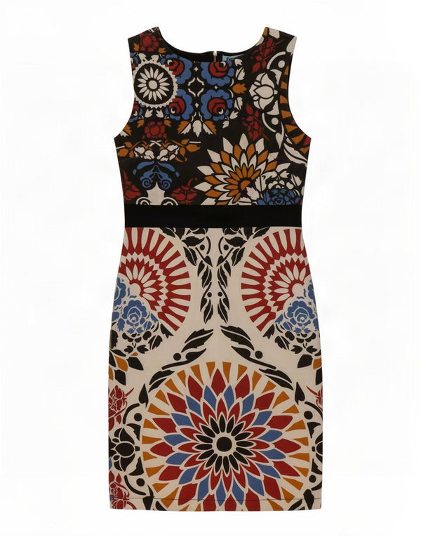 Desigual Vestido tubo sin mangas para mujer UK 10 Small Multicolor Floral