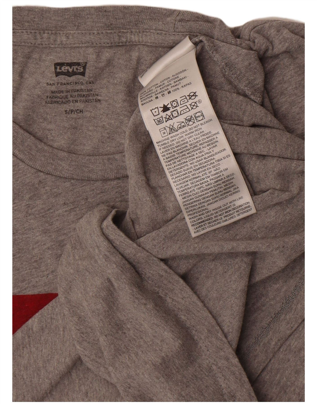 Levi's Camiseta gráfica para hombre Top Small Grey Cotton