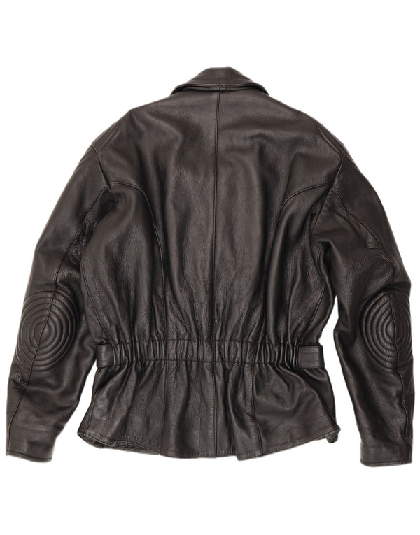 Louis Chaqueta motera de cuero para hombre UK 42 XL Cuero negro