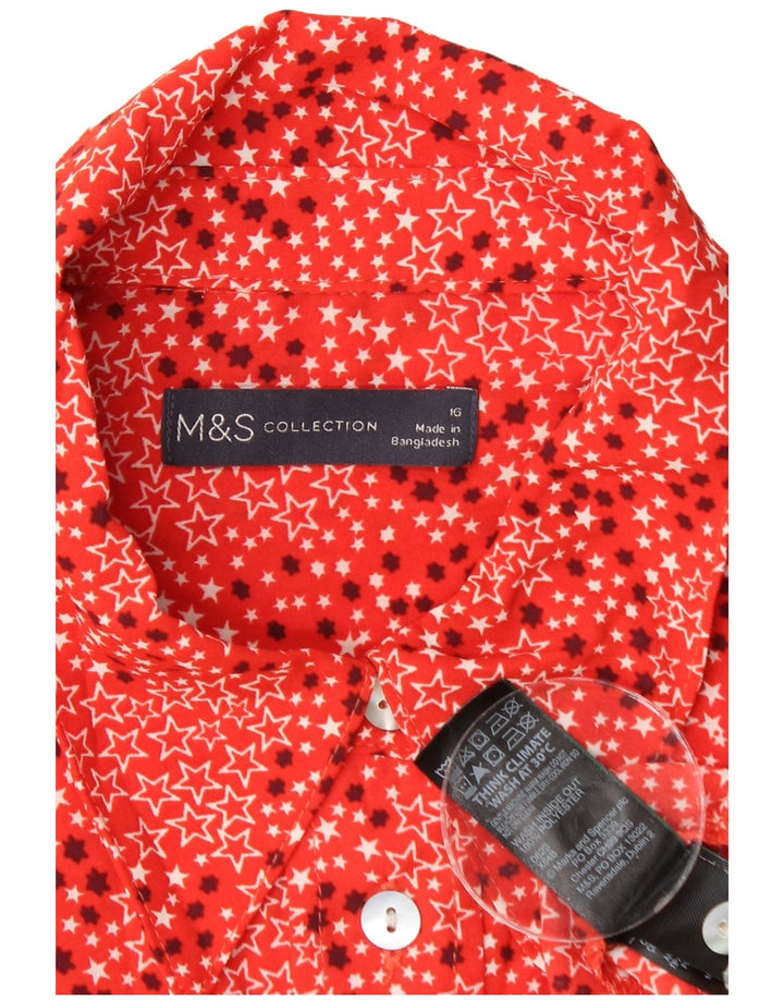 MARKS & SPENCER Camisa para mujer UK 46 Grande Poliéster geométrico rojo