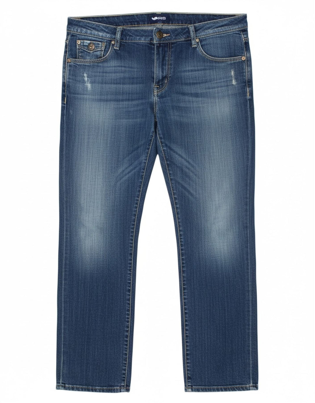 GAS Womens Straight Jeans W33 L28 Blue Cotton