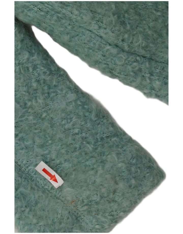 Zara Mujer Abrigo Extragrande UK 44 Algodón Azul Medio