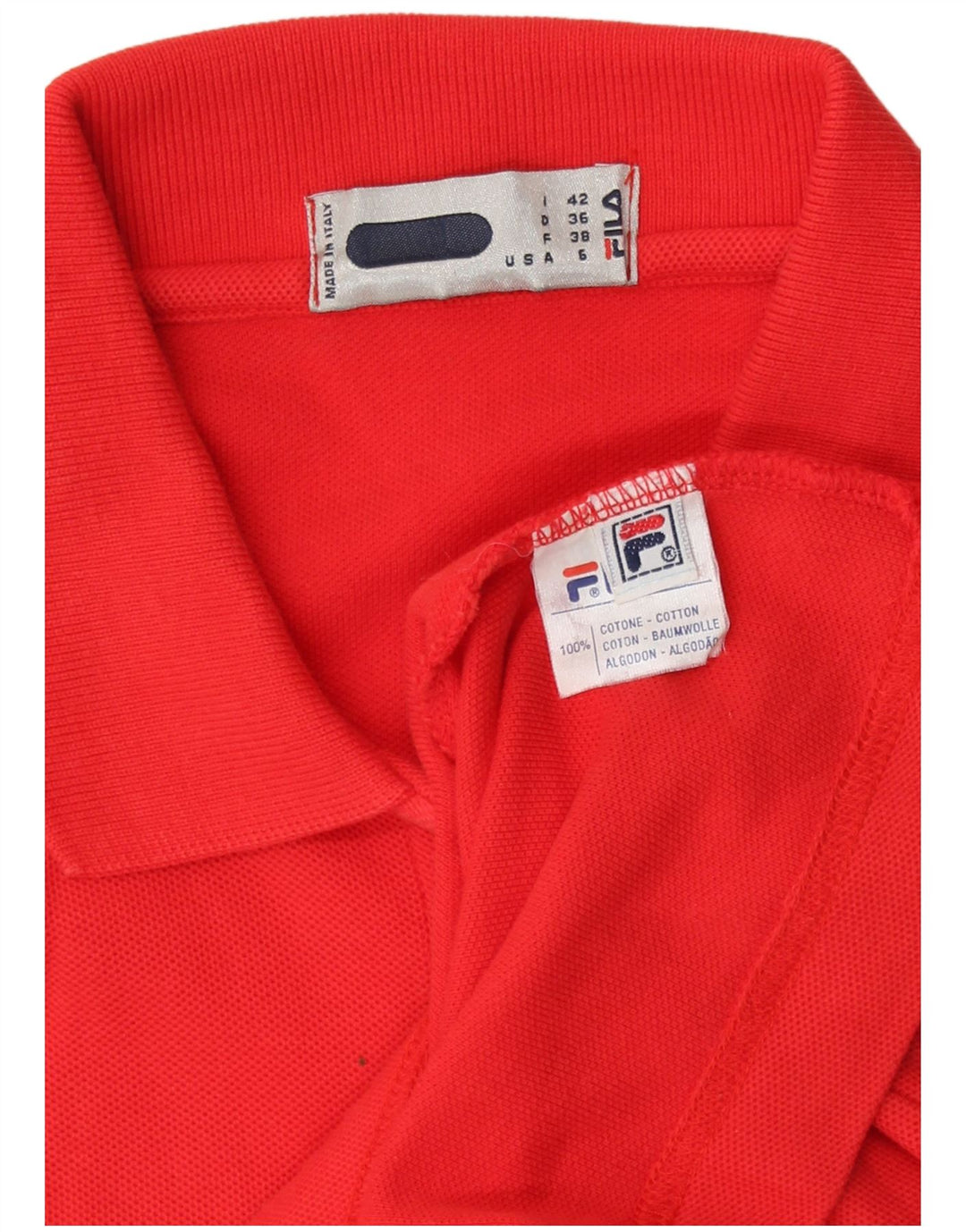 Fila Polo Sin Mangas Mujer IT 42 Algodón Rojo Medio