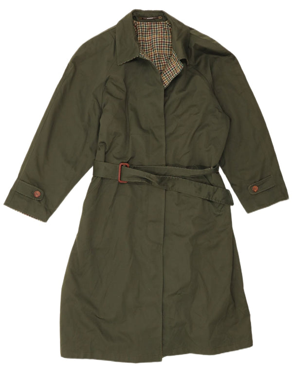 Gabardina reversible vintage para mujer IT 46 Poliéster a cuadros verdes grandes