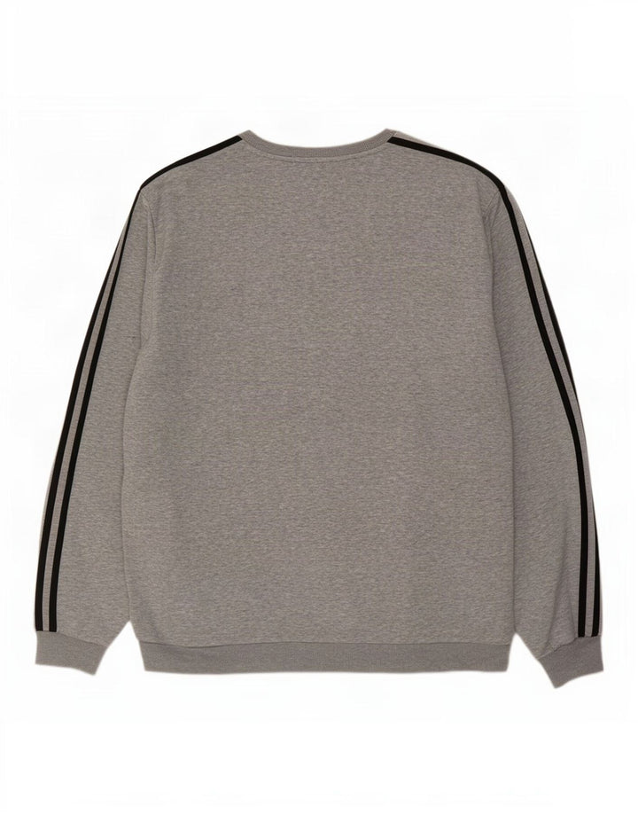 Adidas Hombre Sudadera Jumper XL Gris Algodón Moteado