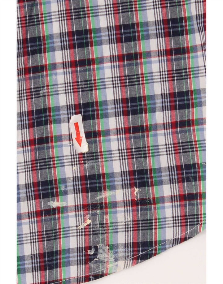 Chaps Camisa de manga corta para hombre de fácil cuidado 2XL Algodón a cuadros multicolor