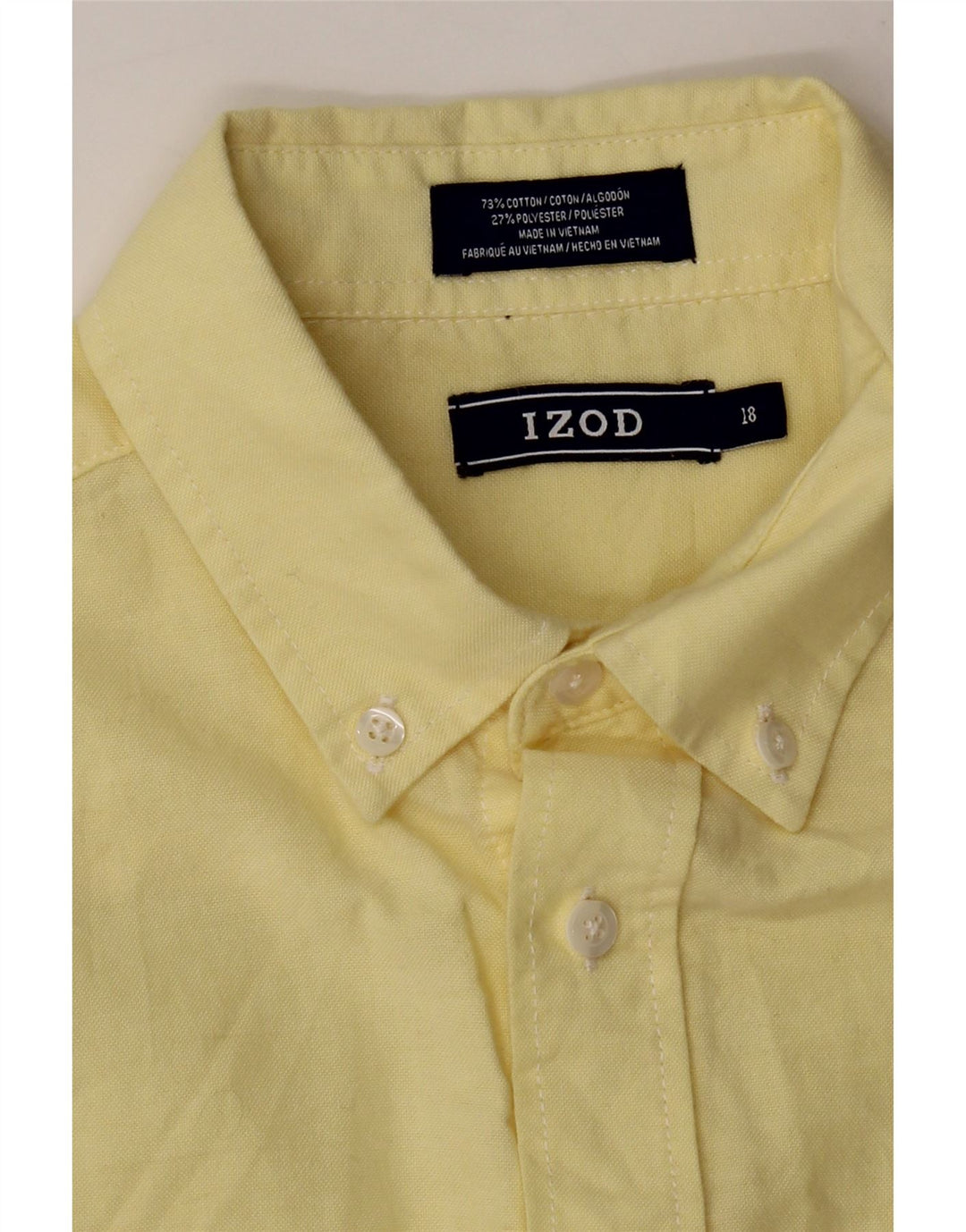 IZOD Boys Shirt 15-16 Years  Yellow Cotton Vintage Izod and Second-Hand Izod from Messina Hembry 