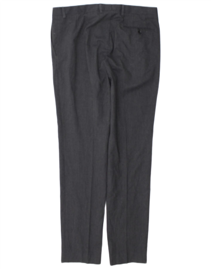 Marks & Spencer Pantalón de traje súper ajustado para hombre W34 L33 Poliéster gris