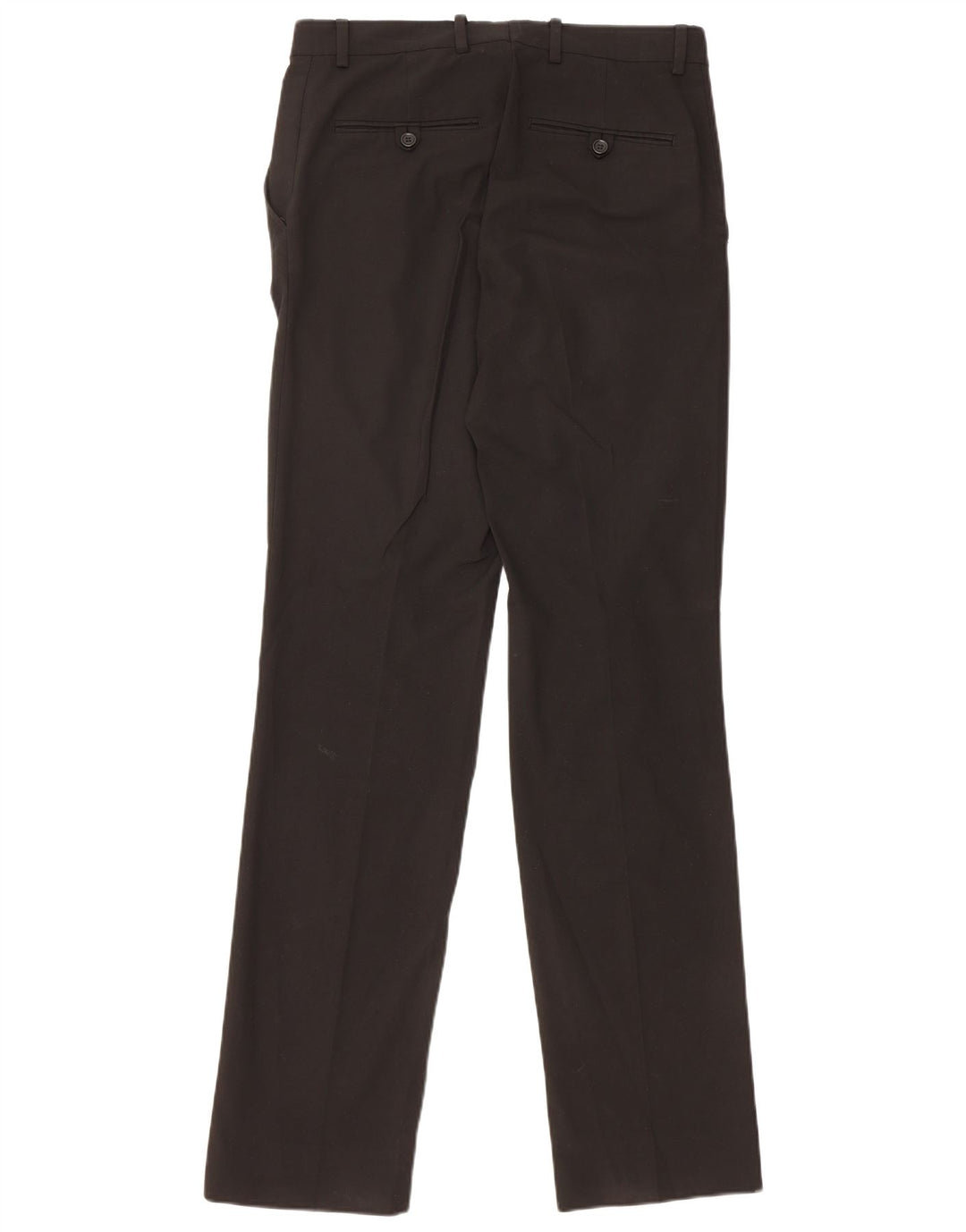 Zara Pantalón de traje recto para hombre EU 38 Small W30 L35 Poliéster negro