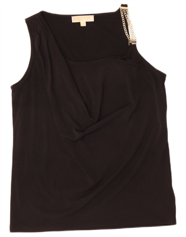Michael Kors Top sin mangas para mujer UK 12 Mediano Negro Poliéster