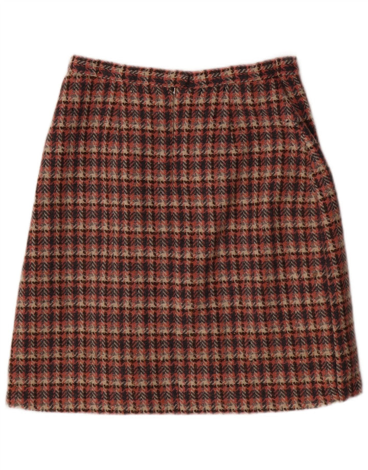 Vintage mujer A-Line falda EU 38 Medio W28 Rosa Houndstooth