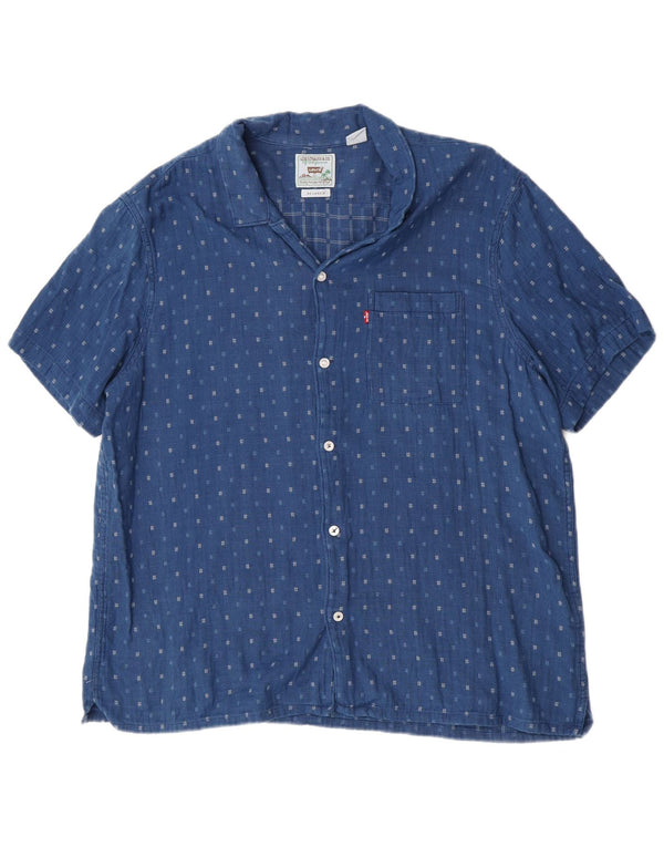 Levi's Camisa Relajada De Manga Corta XL De Algodón Con Manchas Azules