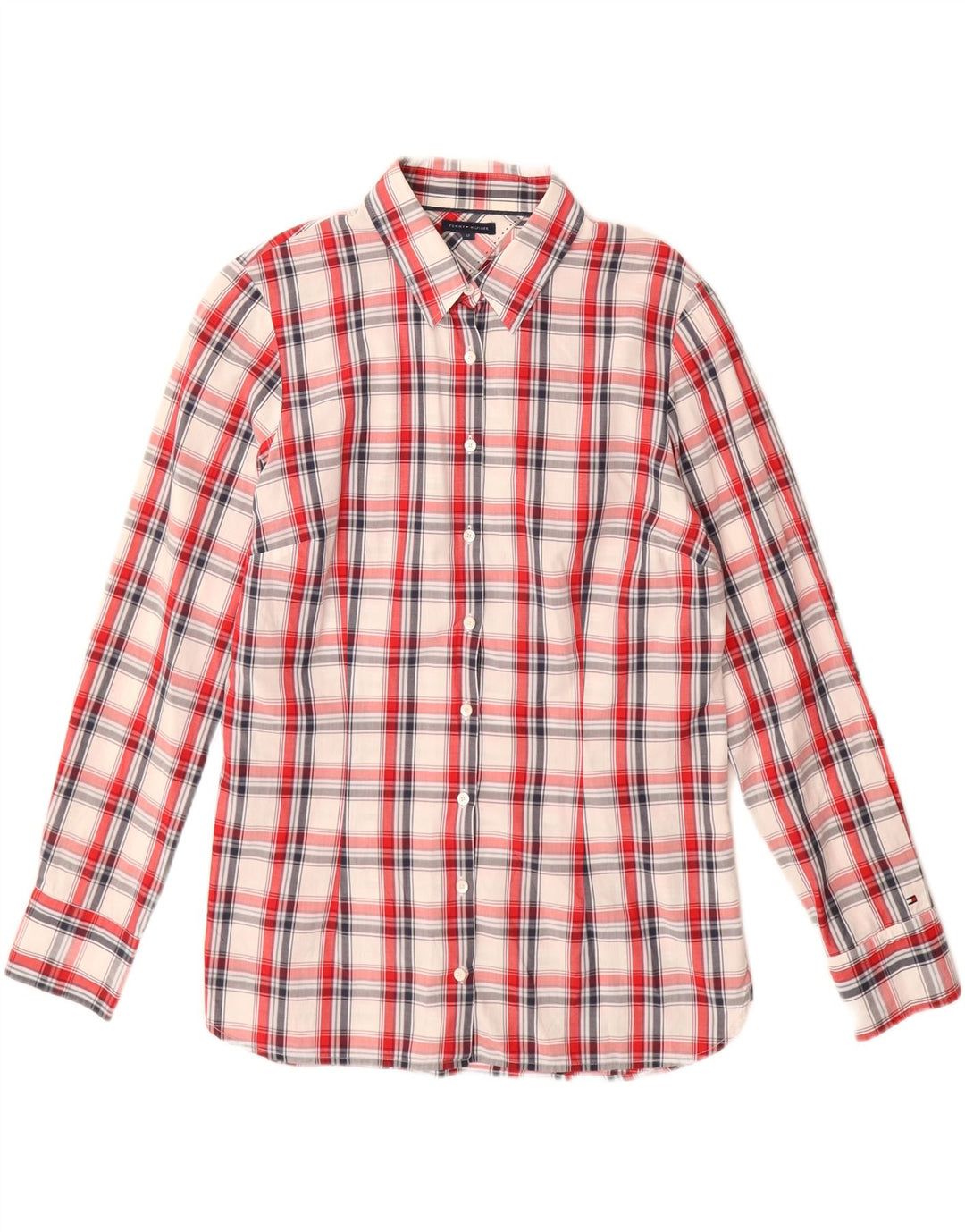 Tommy Hilfiger Camisa para mujer US 12 Grande Rojo Cuadros Algodón
