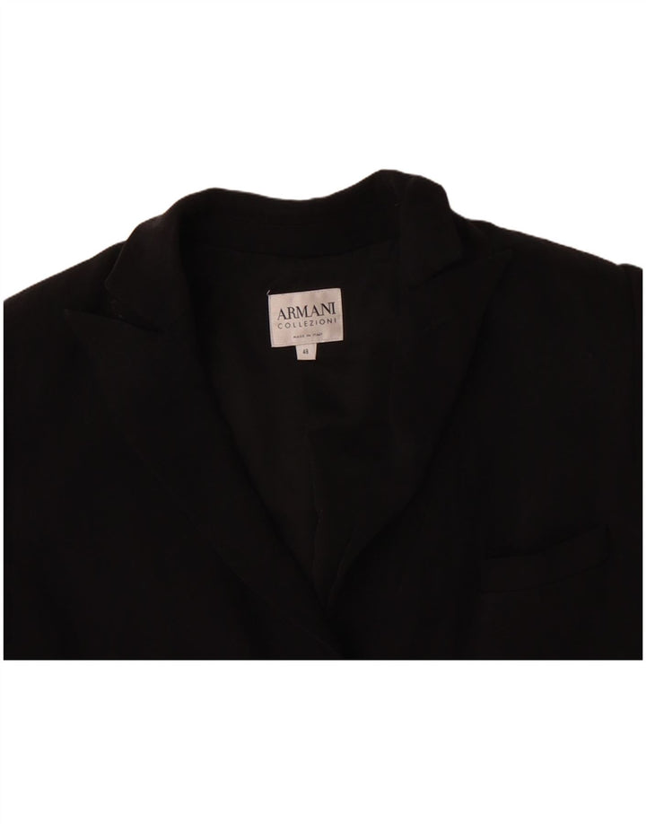 ARMANI COLLEZIONI Chaqueta blazer de 3 botones para mujer IT 48 XL Negro