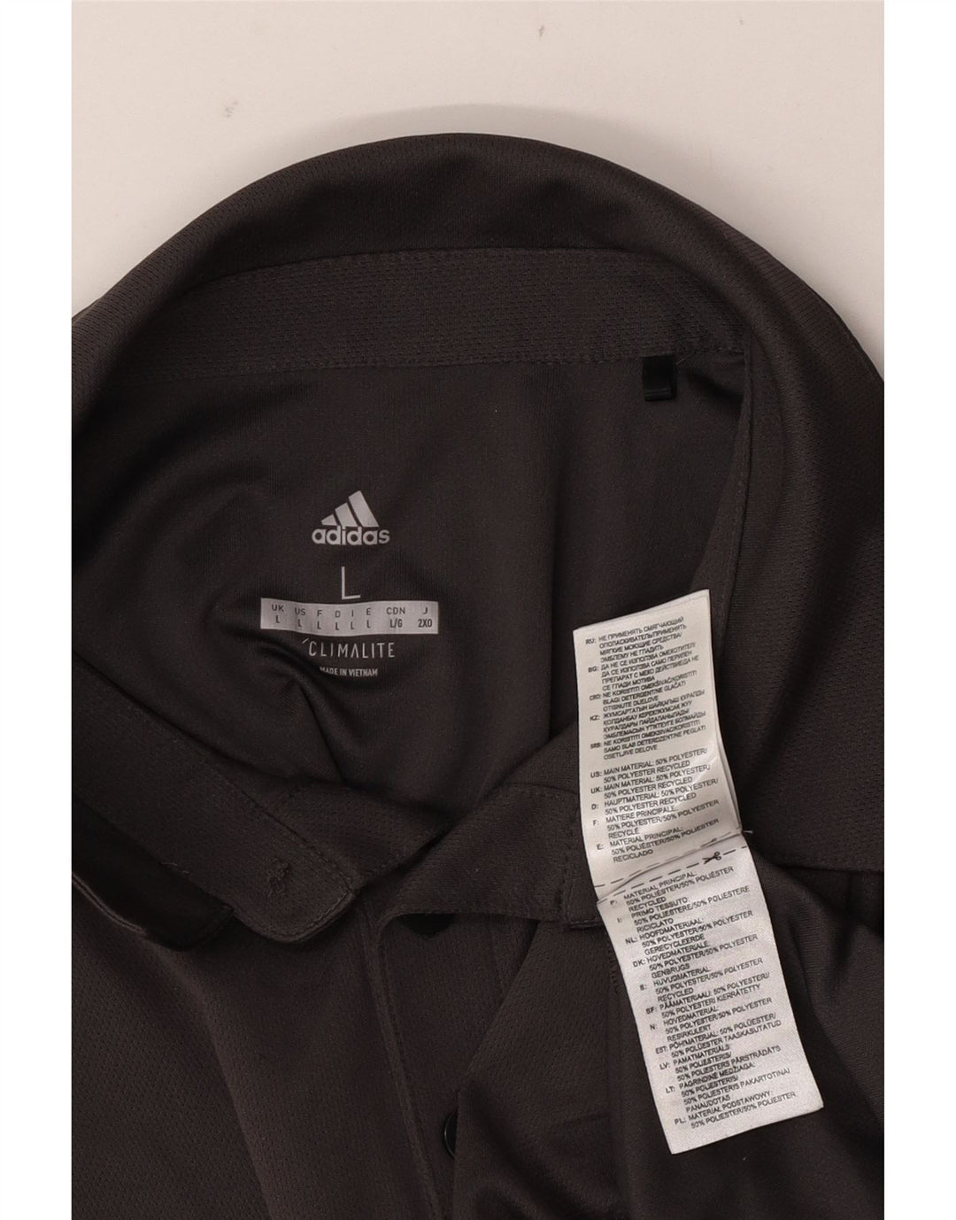 Polo ADIDAS Climalite para hombre poliéster gris grande