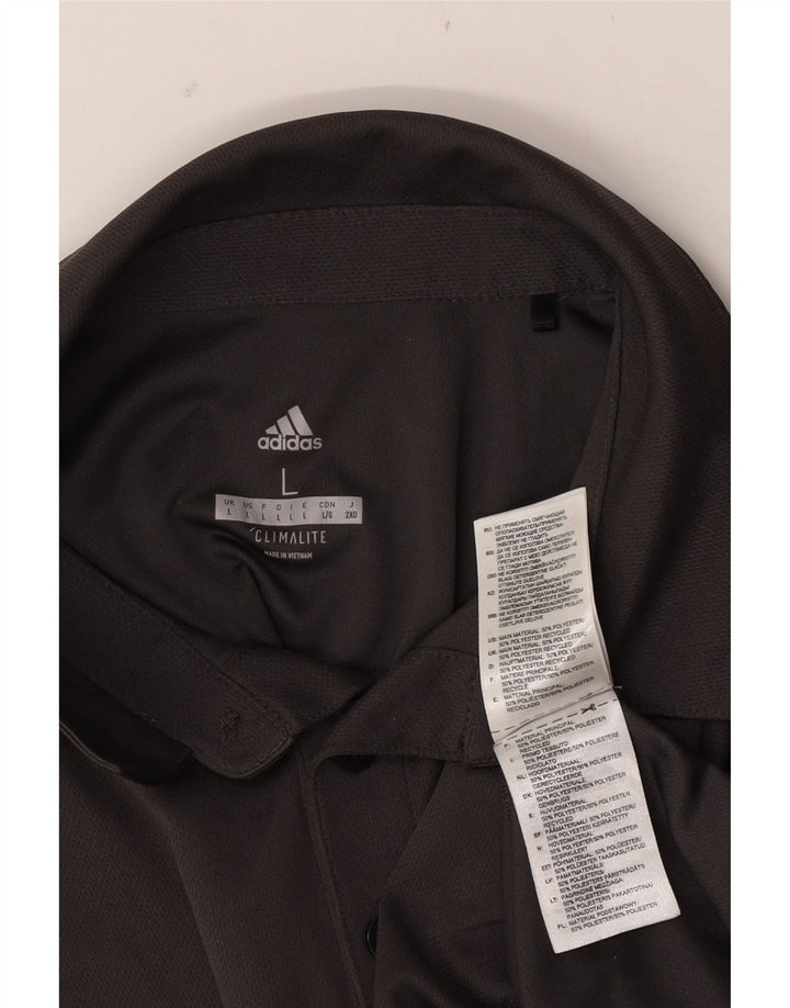 Polo ADIDAS Climalite para hombre poliéster gris grande