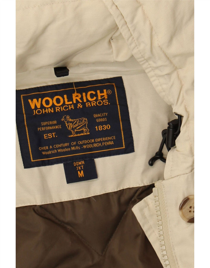 Woolrich Abrigo acolchado con capucha para mujer UK 44 Medium Off White
