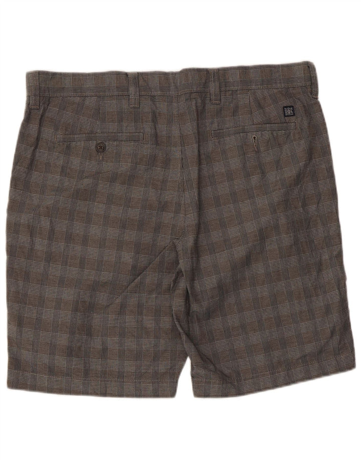 Marks & Spencer Pantalones cortos chinos para hombre W36 Algodón a cuadros gris grande