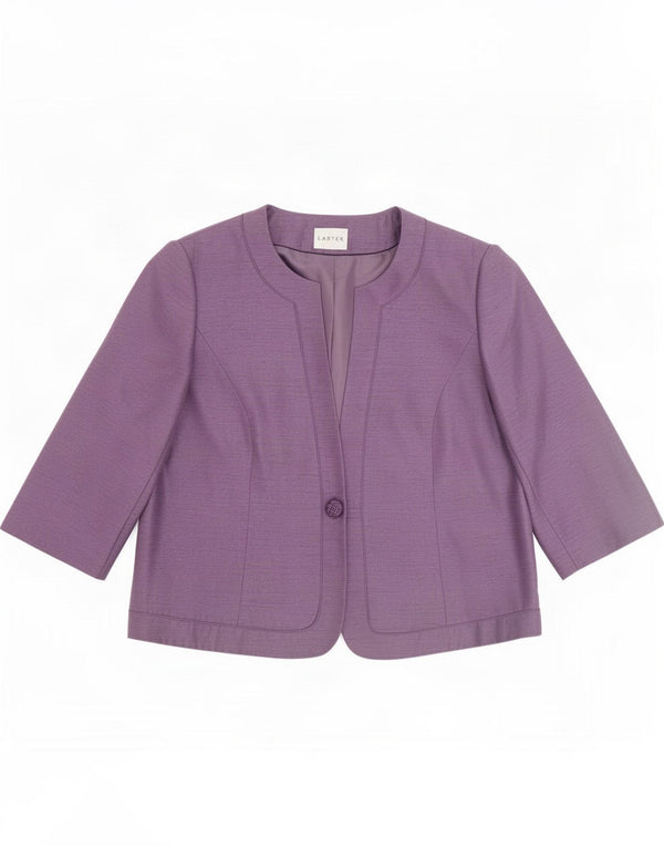Eastex Chaqueta Blazer con 1 Botón y Manga 3/4 para Mujer UK 40 XL Viscosa Morada