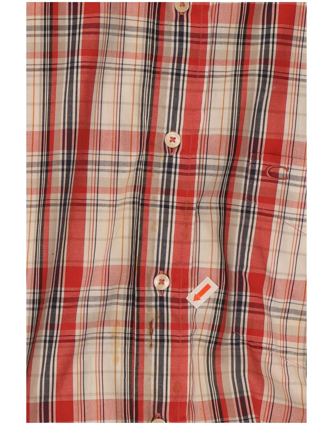 Carrera Camisa de manga corta para hombre 2XL Algodón a cuadros rojos