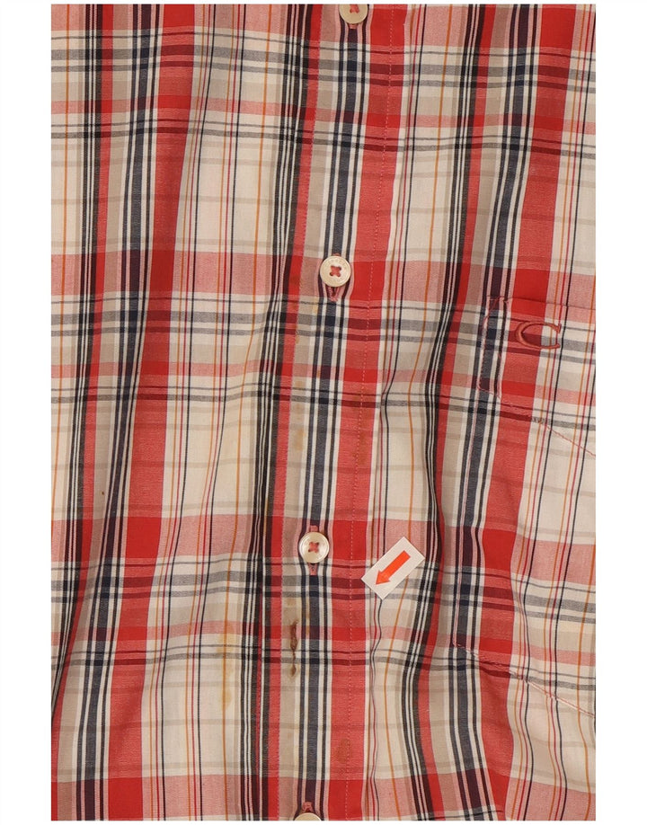 Carrera Camisa de manga corta para hombre 2XL Algodón a cuadros rojos