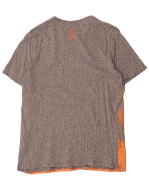 Nike Camiseta con gráfico de corte atlético para hombre, talla grande, color gris, algodón
