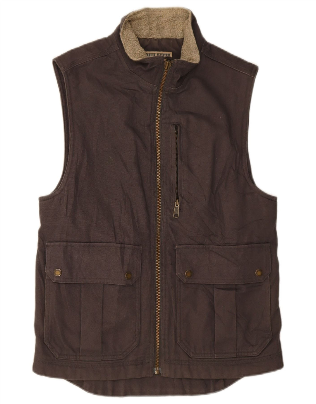 Duluth Trading Chaleco utilitario para hombre Reino Unido 36 Pequeño Algodón marrón