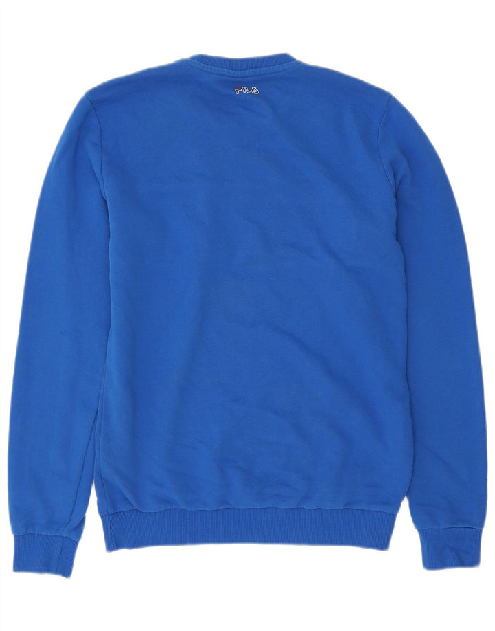 FILA Hombre Sudadera Gráfica Jersey De Algodón Con Bloques De Color Azul Medio