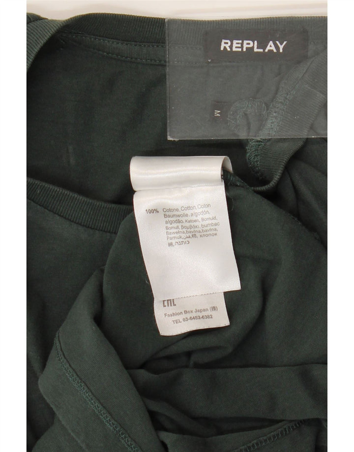 Replay Camiseta Hombre Top Algodón Verde Medio