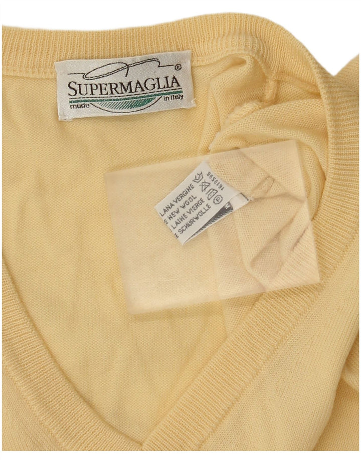 Supermaglia Jersey Con Cuello En V De Lana Amarillo Medio Hombre