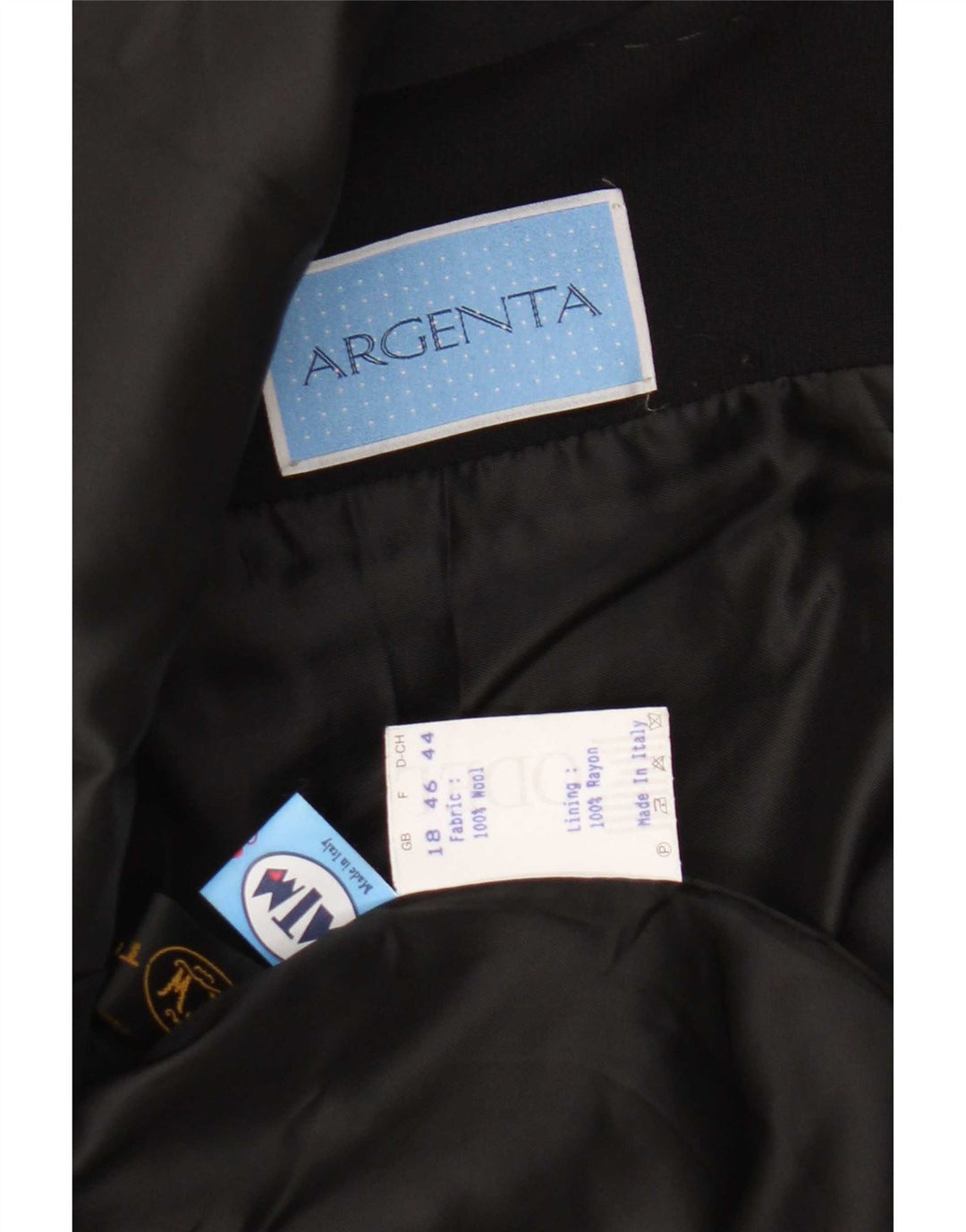 Vintage mujer 3 botones Blazer chaqueta Reino Unido 18 XL lana negra