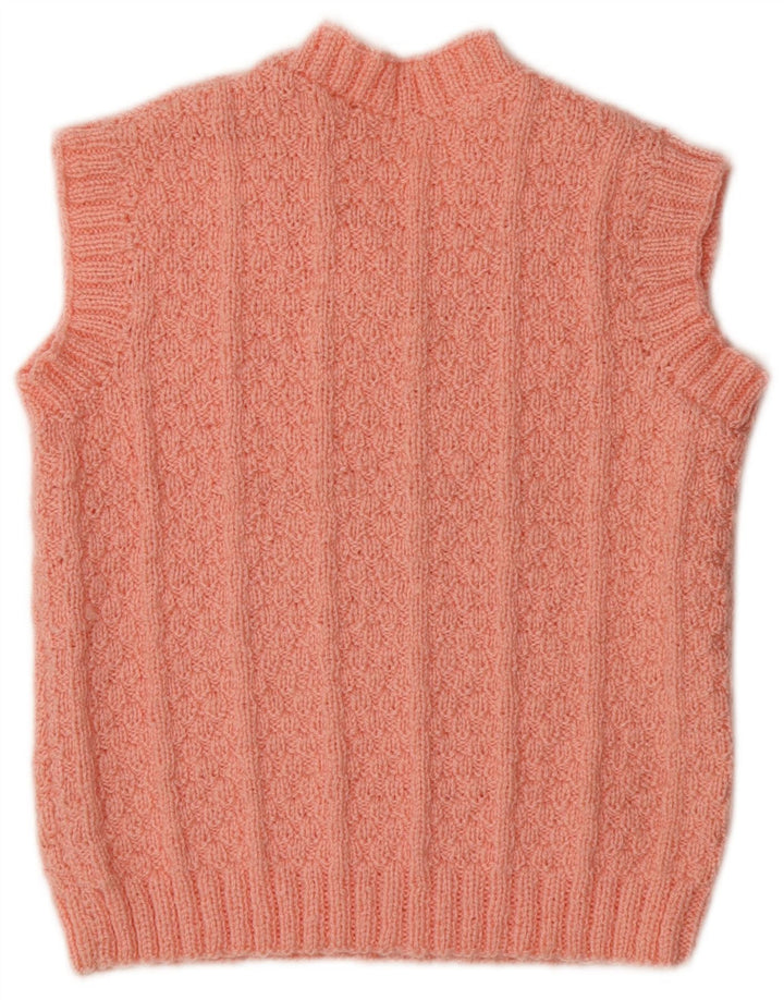 Vintage mujer chaleco camiseta sin mangas Reino Unido 12 rosa medio