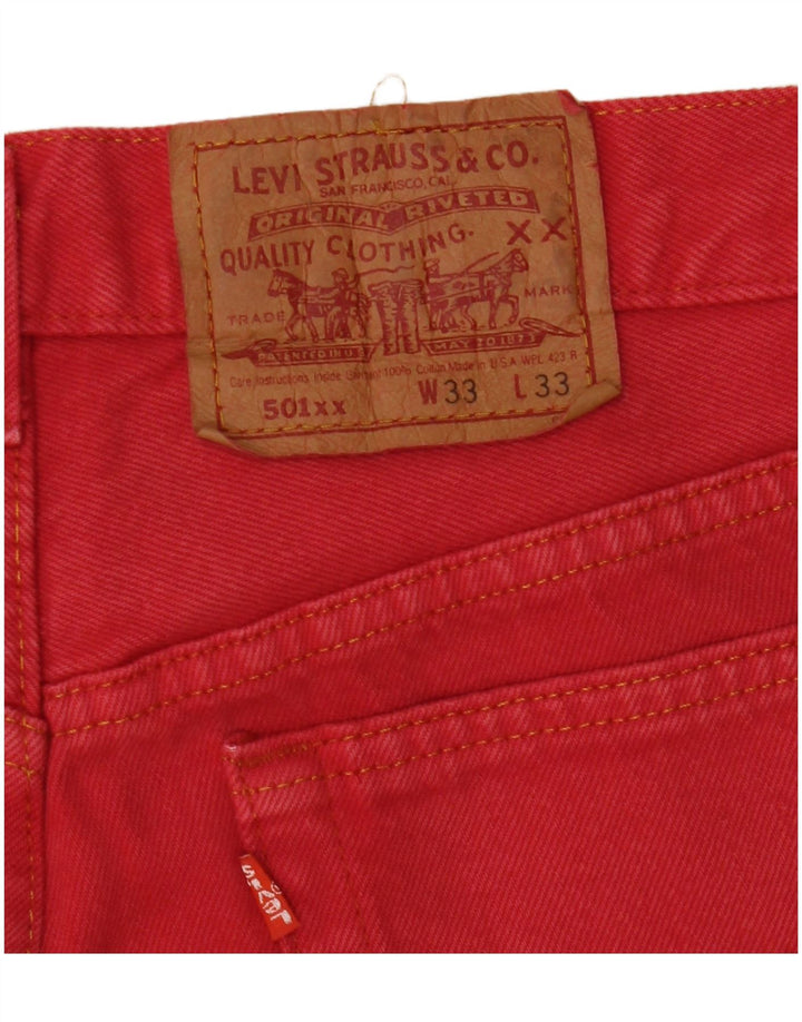 Levi's Vaqueros rectos 501 para hombre W33 L27 Rojo