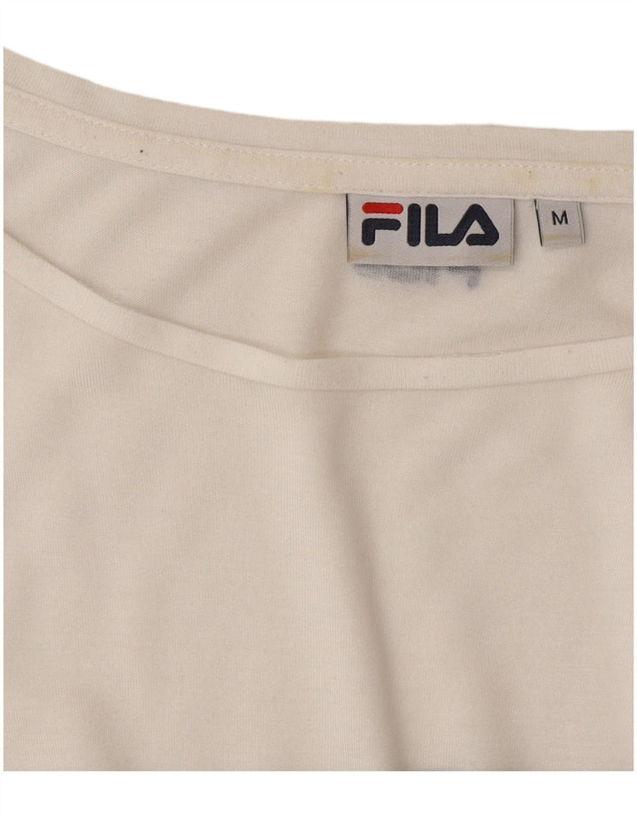 Fila Camiseta extragrande para mujer UK 14 Medium White Stripes