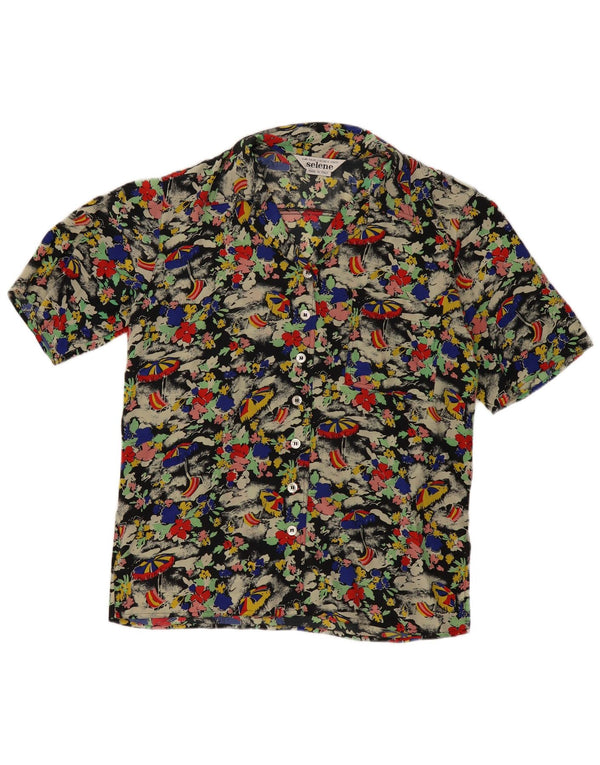 Selene Blusa de manga corta para mujer UK 46 Large Multicolor Floral