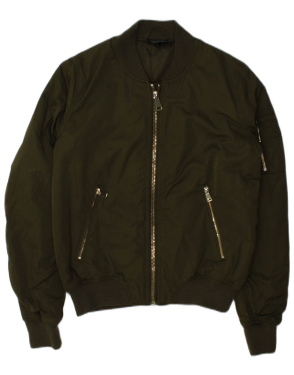 Topshop Chaqueta Bomber para Mujer UK 8 Small Caqui Poliéster