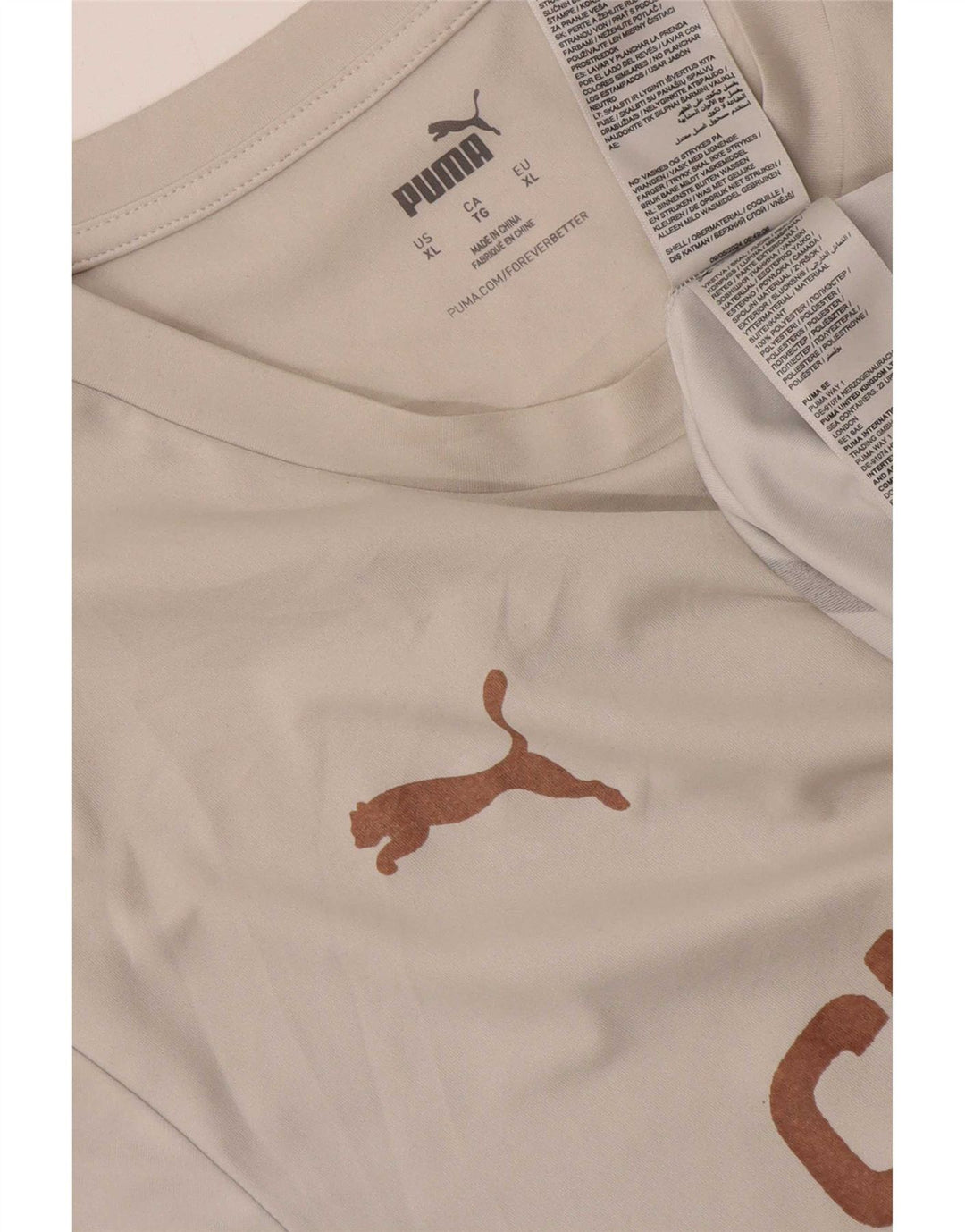 Puma Camiseta gráfica para hombre Top XL Poliéster blanco
