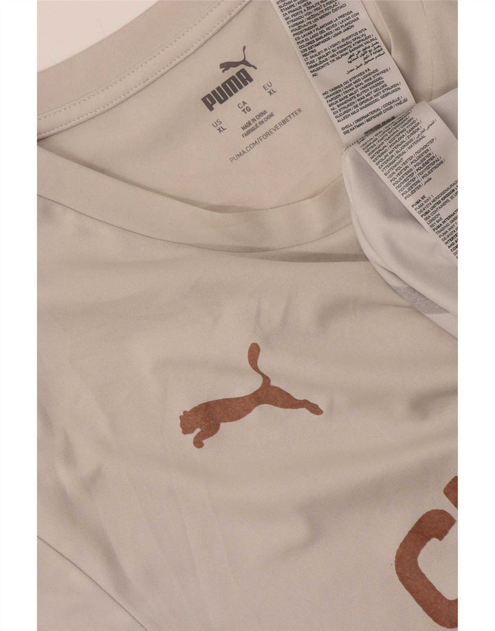 Puma Camiseta gráfica para hombre Top XL Poliéster blanco