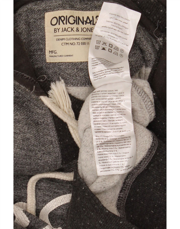Jack & Jones Hombre Sudadera Con Capucha Gráfica Jersey De Poliéster Moteado Gris Medio