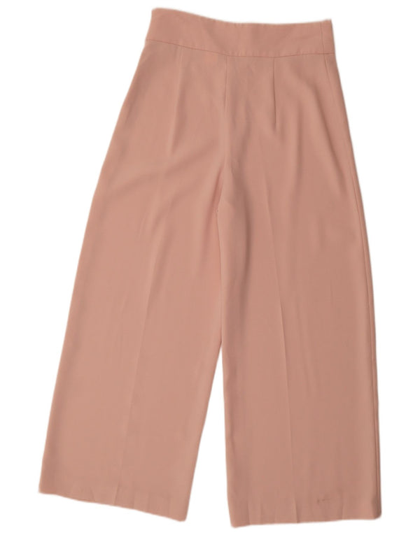 Zara Mujer Pantalones Cortos De Pierna Ancha Pequeño W26 L25 Poliéster Rosa