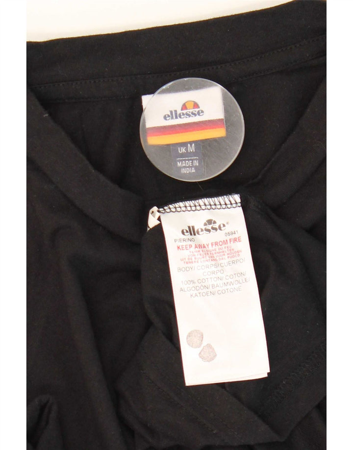 Ellesse - Camiseta gráfica para hombre, talla mediana, algodón negro