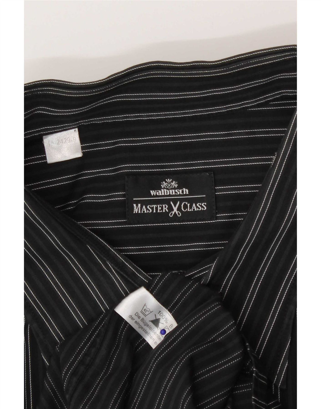 Walbusch Camisa Hombre 3XL Algodón Rayas Negras