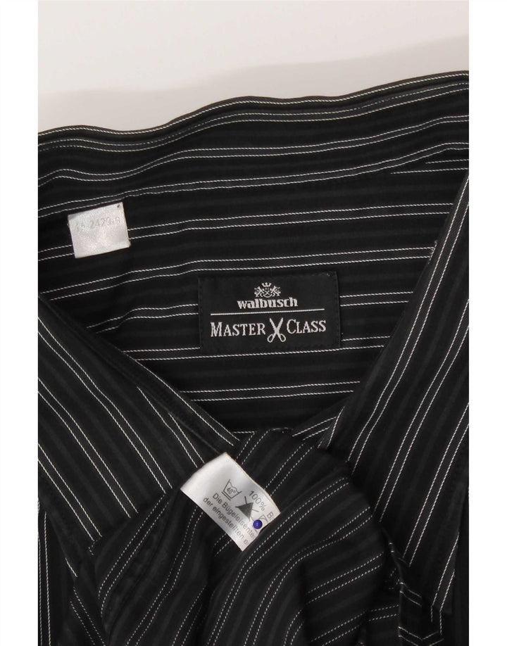 Walbusch Camisa Hombre 3XL Algodón Rayas Negras