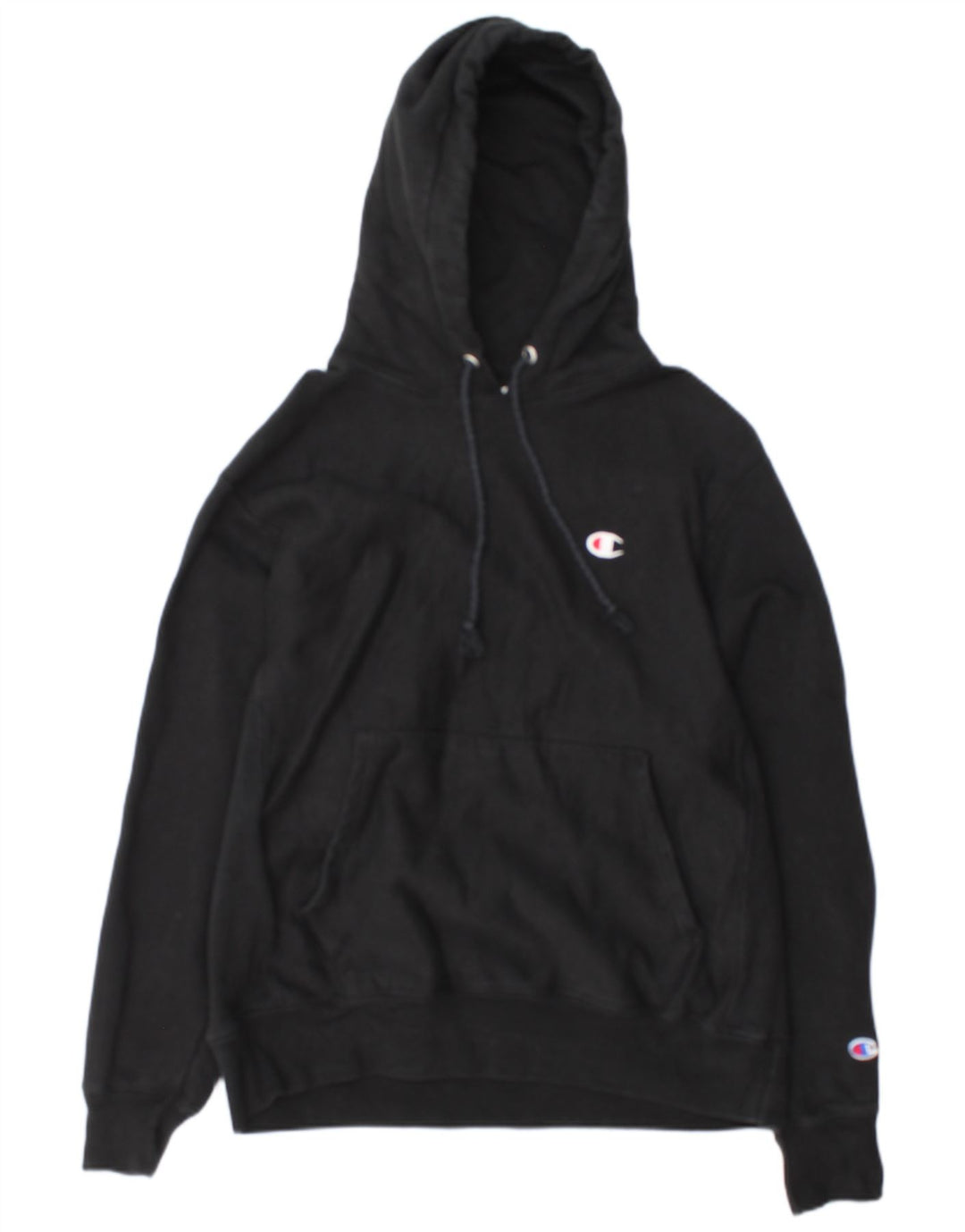 Champion Sudadera con capucha para hombre Jersey mediano de algodón negro