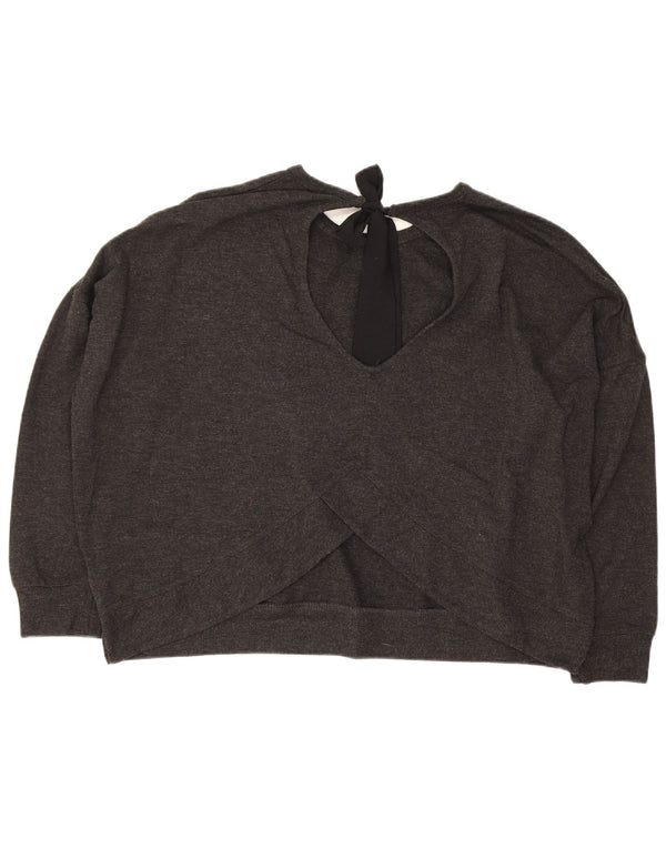 MINT VELVET Blusa de manga 3/4 de gran tamaño para mujer UK 10 Small Grey