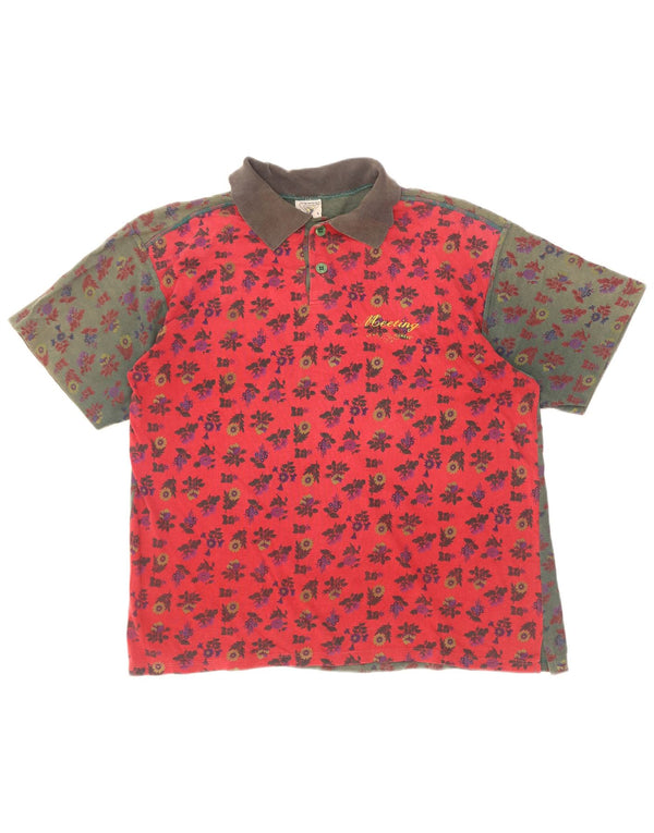 Meeting Polo De Hombre De Algodón Floral Rosa Grande